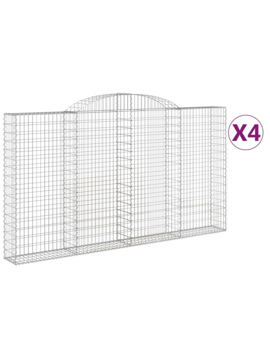 Kaarevat kivikorit 4 kpl 300x30x160/180 cm galvanoitu rauta
