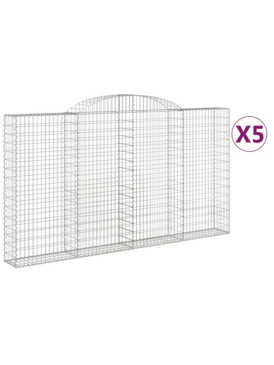 Kaarevat kivikorit 5 kpl 300x30x160/180 cm galvanoitu rauta