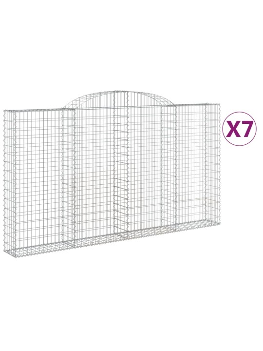 Kaarevat kivikorit 7 kpl 300x30x160/180 cm galvanoitu rauta