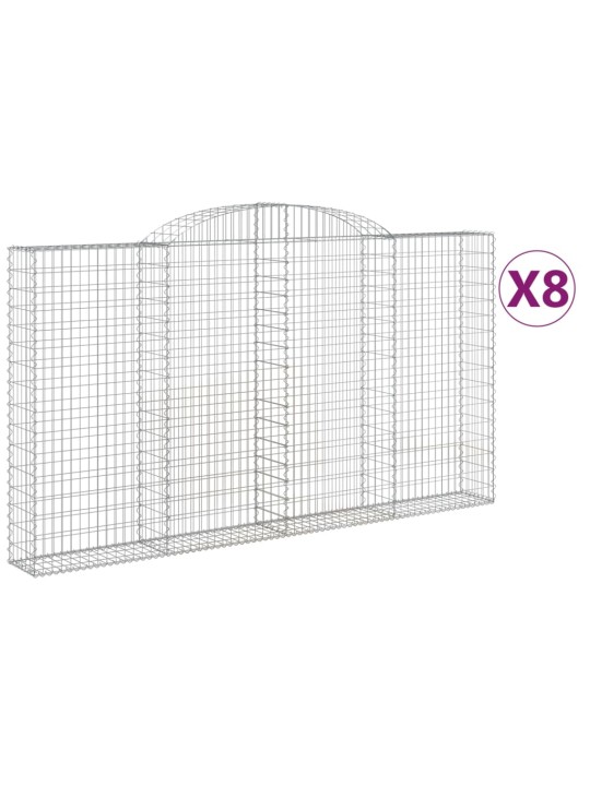 Kaarevat kivikorit 8 kpl 300x30x160/180 cm galvanoitu rauta