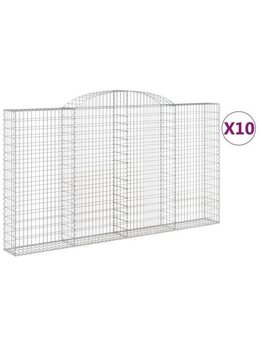 Kaarevat kivikorit 10 kpl 300x30x160/180 cm galvanoitu rauta