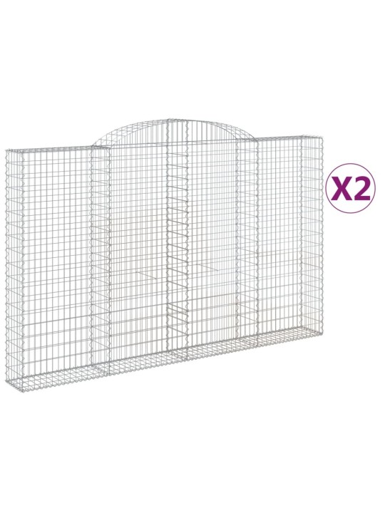 Kaarevat kivikorit 2 kpl 300x30x180/200 cm galvanoitu rauta
