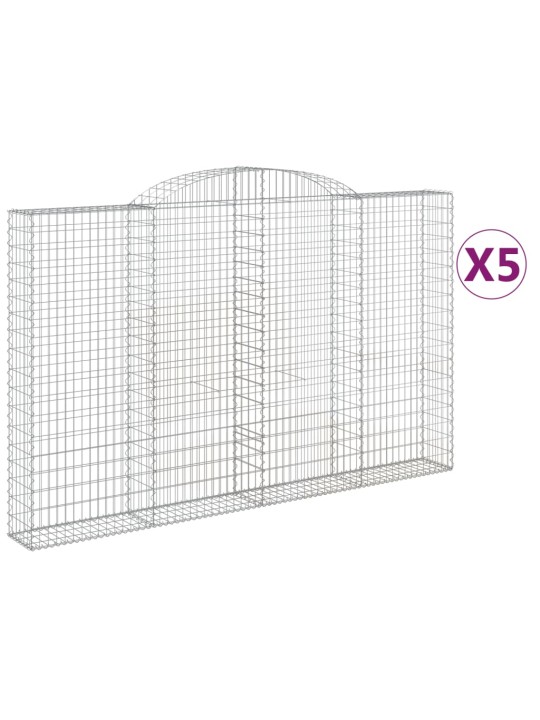 Kaarevat kivikorit 5 kpl 300x30x180/200 cm galvanoitu rauta