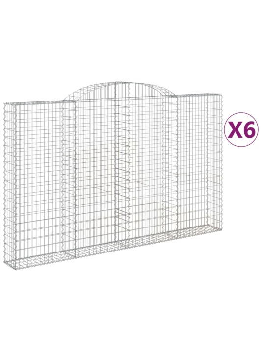 Kaarevat kivikorit 6 kpl 300x30x180/200 cm galvanoitu rauta