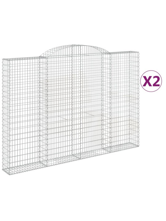 Kaarevat kivikorit 2 kpl 300x30x200/220 cm galvanoitu rauta