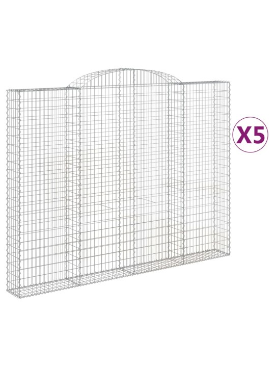 Kaarevat kivikorit 5 kpl 300x30x220/240 cm galvanoitu rauta