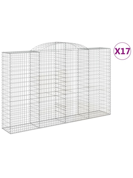 Kaarevat kivikorit 17 kpl 300x50x180/200 cm galvanoitu rauta