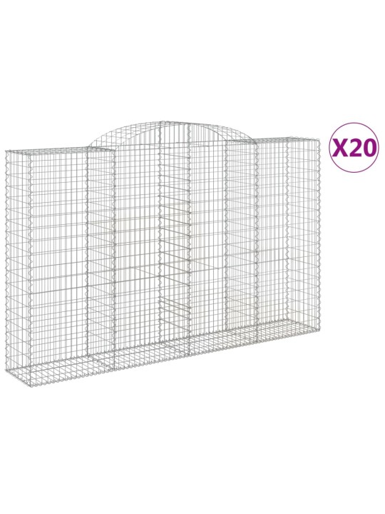 Kaarevat kivikorit 20 kpl 300x50x180/200 cm galvanoitu rauta