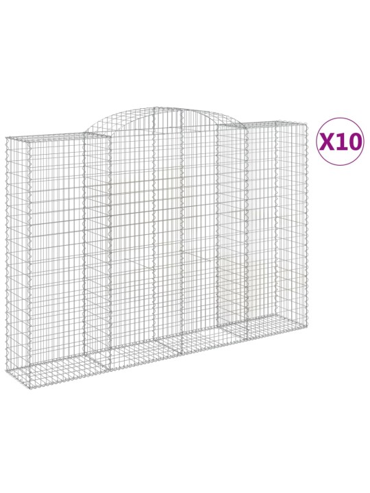 Kaarevat kivikorit 10 kpl 300x50x200/220 cm galvanoitu rauta