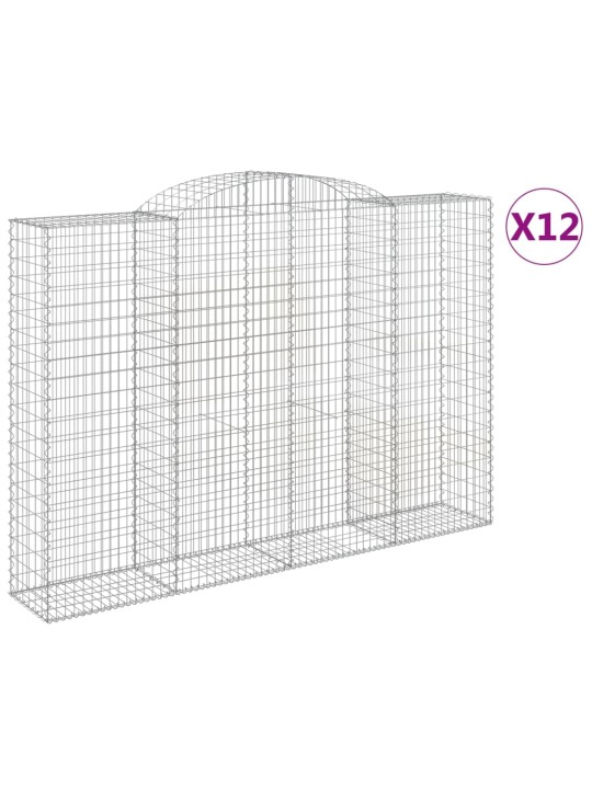 Kaarevat kivikorit 12 kpl 300x50x200/220 cm galvanoitu rauta