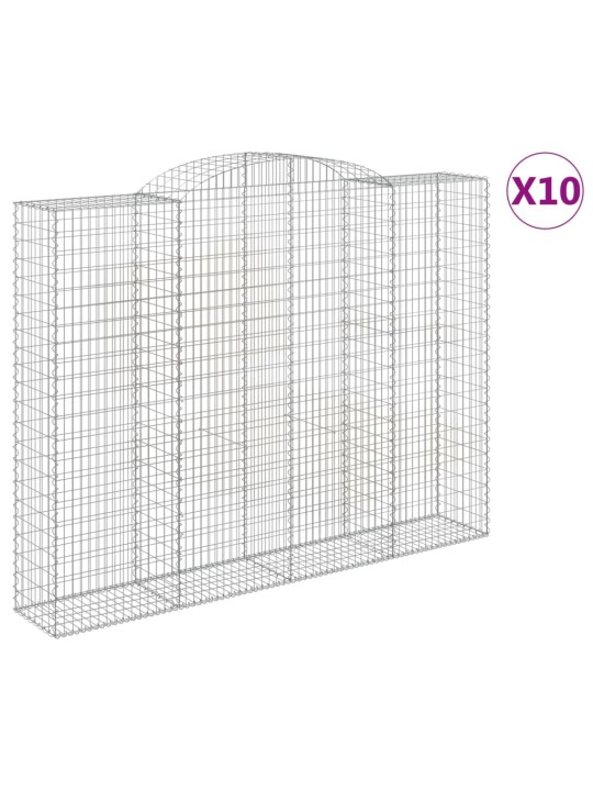 Kaarevat kivikorit 10 kpl 300x50x220/240 cm galvanoitu rauta