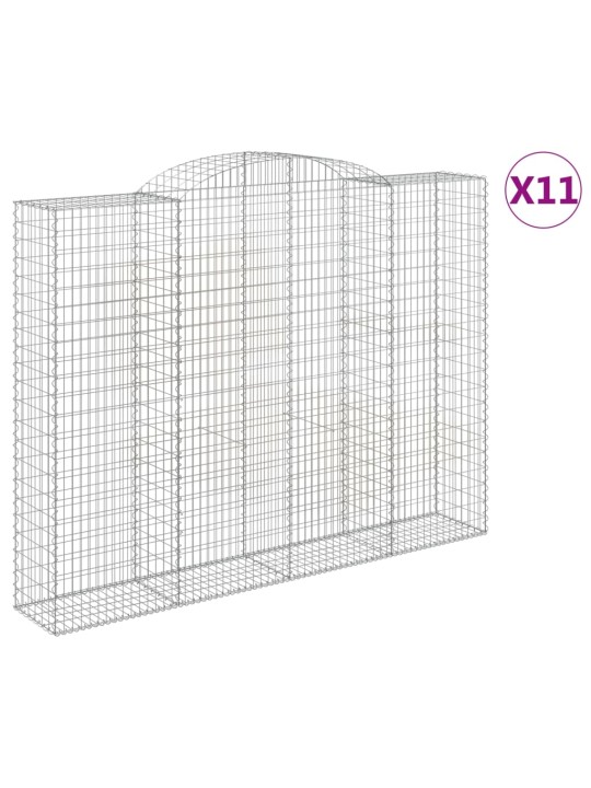 Kaarevat kivikorit 11 kpl 300x50x220/240 cm galvanoitu rauta