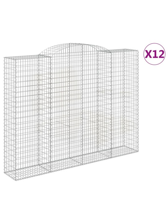 Kaarevat kivikorit 12 kpl 300x50x220/240 cm galvanoitu rauta