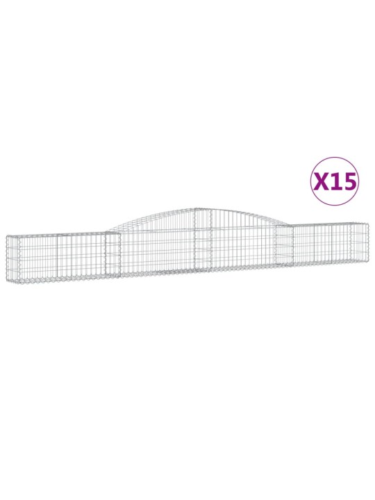 Kaarevat kivikorit 15 kpl 400x30x40/60 cm galvanoitu rauta