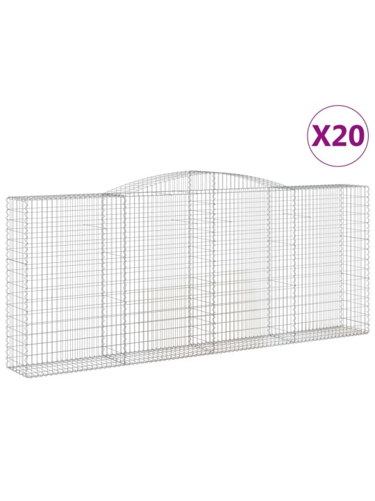 Kaarevat kivikorit 20 kpl 400x50x160/180 cm galvanoitu rauta