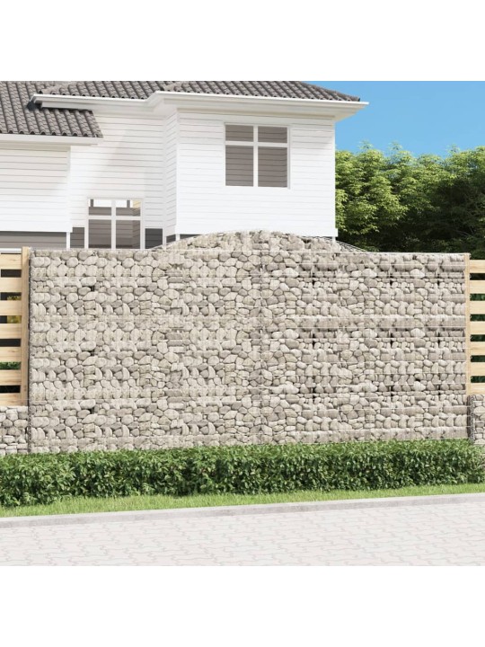Kaarevat kivikorit 15 kpl 400x50x200/220 cm galvanoitu rauta