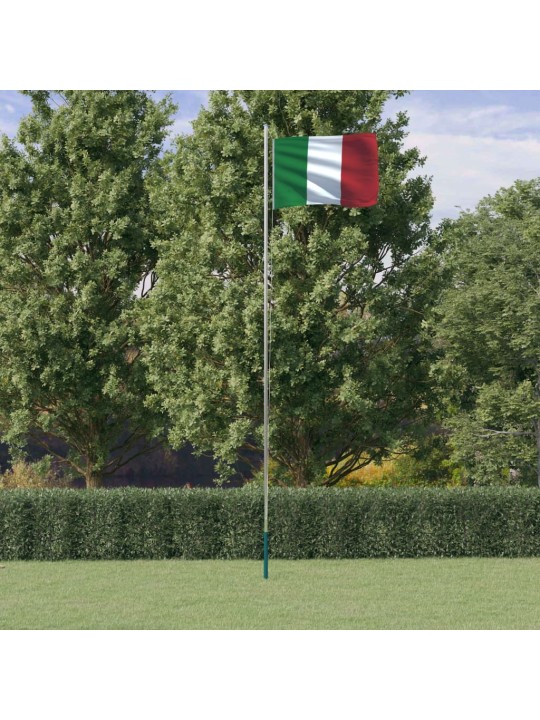 Italian lippu ja lipputanko 6,23 m alumiini