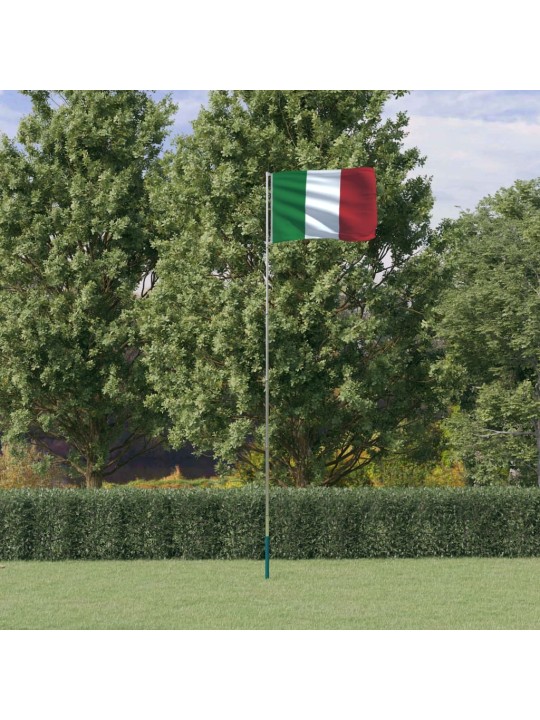 Italian lippu ja lipputanko 5,55 m alumiini