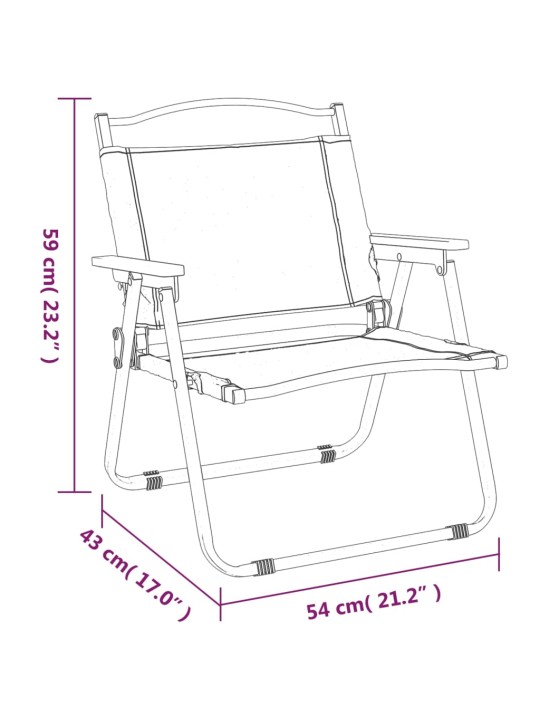 Retkituolit 2 kpl musta 54x43x59 cm Oxford kangas