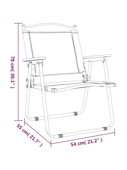 Retkituolit 2 kpl musta 54x55x78 cm Oxford kangas