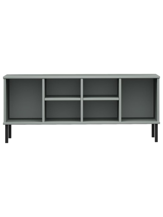 Kenkäteline metallijaloilla harmaa 106x35x45 cm täyspuu OSLO