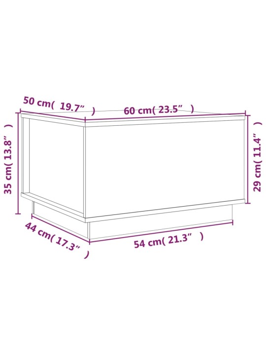 Sohvapöytä musta 60x50x35 cm täysi mänty