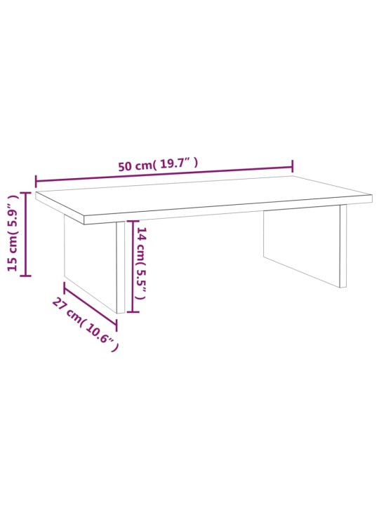 Näyttökoroke harmaa 50x27x15 cm täysi mänty