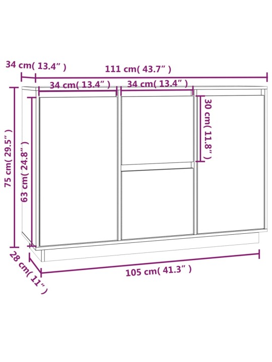 Senkki 111x34x75 cm täysi mänty