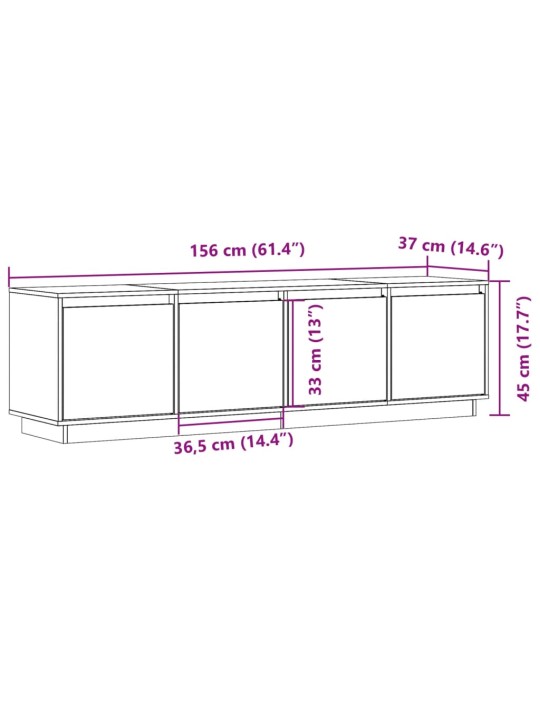 TV-taso 156x37x45 cm täysi mänty