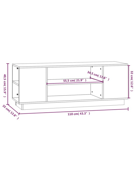 TV-taso 110x35x40,5 cm täysi mänty