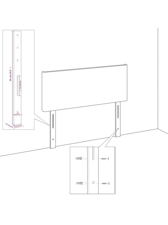 Päätylevyt 2 kpl musta 90x5x78/88 cm keinonahka