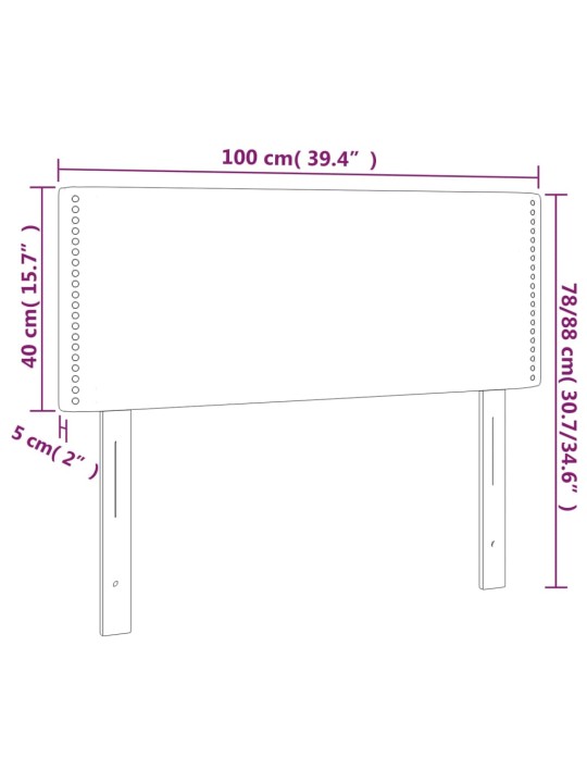 Päätylevy musta 100x5x78/88 cm keinonahka