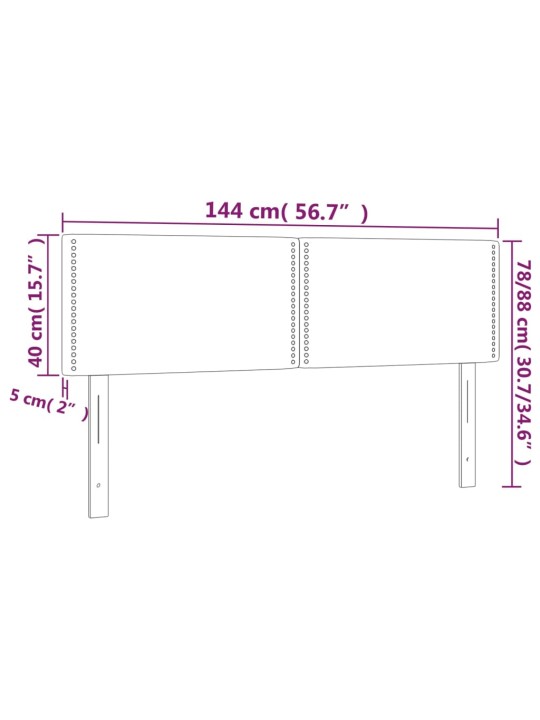 Päätylevyt 2 kpl tummanharmaa 72x5x78/88 cm kangas