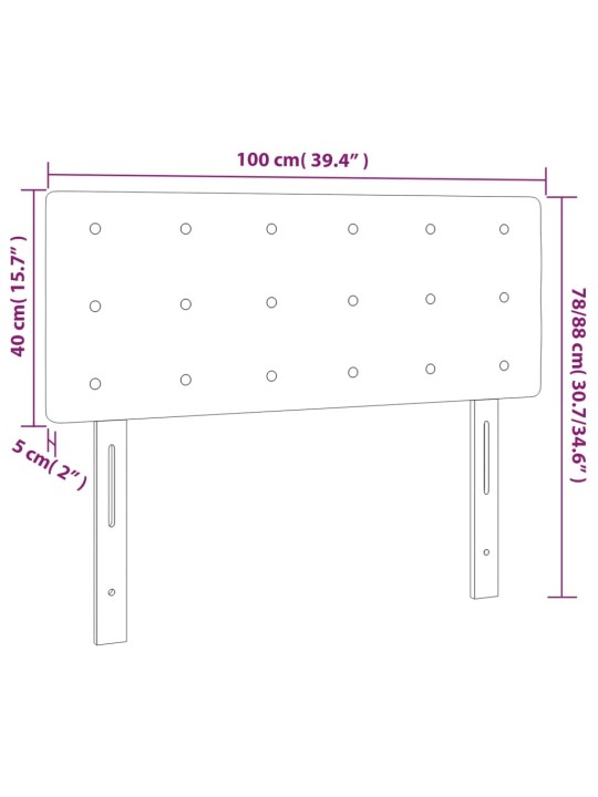 Päätylevy musta 100x5x78/88 cm keinonahka