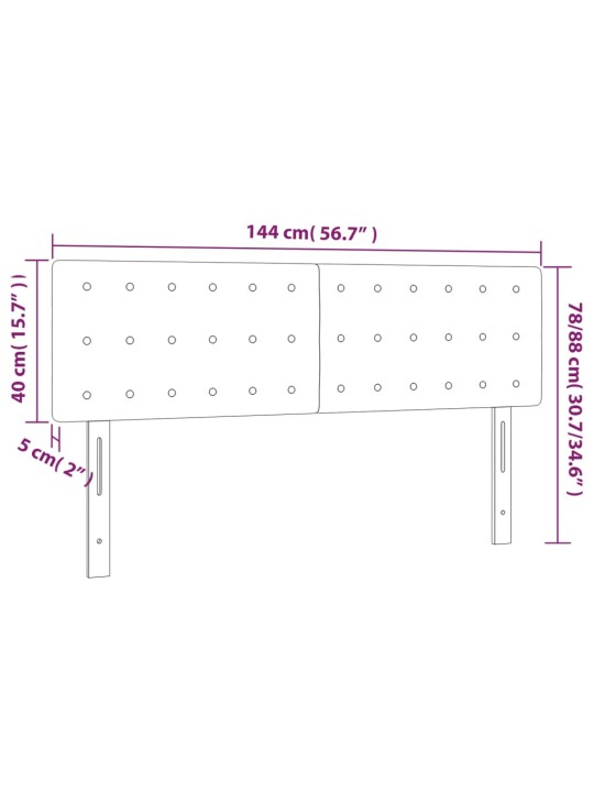 Päätylevyt 2 kpl musta 72x5x78/88 cm keinonahka