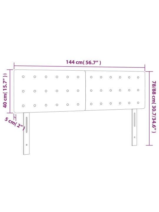 Päätylevyt 2 kpl tummanharmaa 72x5x78/88 cm sametti