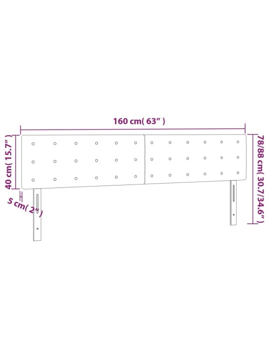 Päätylevyt 2 kpl musta 80x5x78/88 cm keinonahka