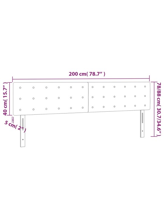 Päätylevyt 2 kpl musta 100x5x78/88 cm keinonahka