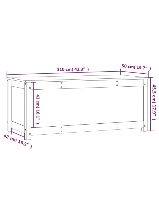 Säilytyslaatikko hunajanruskea 110x50x45,5 cm täysi mänty