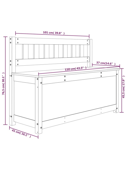 Penkki 110x41x76,5 cm täysi mänty