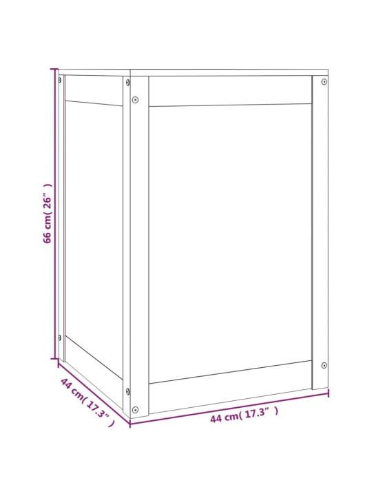 Pyykkilaatikko 44x44x66 cm täysi mänty