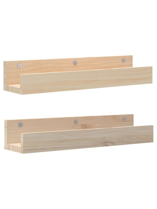 Seinähyllyt 2 kpl 50x12x9 cm täysi mänty