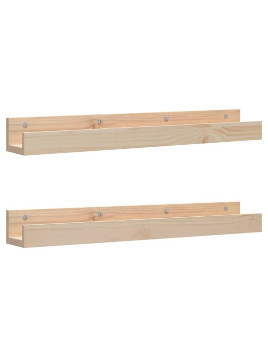 Seinähyllyt 2 kpl 80x12x9 cm täysi mänty