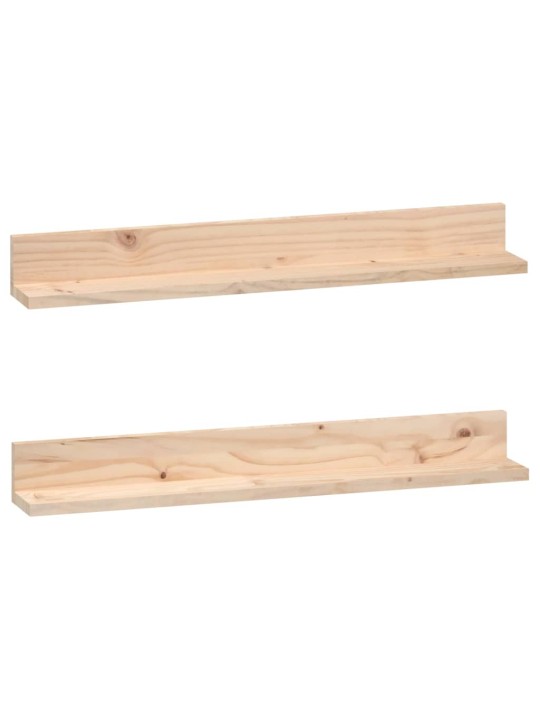Seinähyllyt 2 kpl 80x11x9 cm täysi mänty
