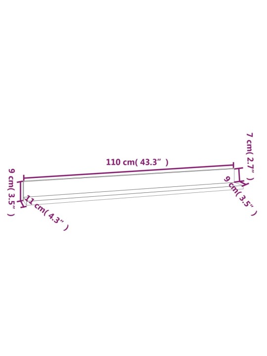 Seinähyllyt 2 kpl hunajanruskea 110x11x9 cm täysi mänty
