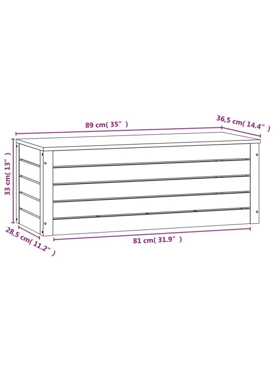Säilytyslaatikko 89x36,5x33 cm täysi mänty
