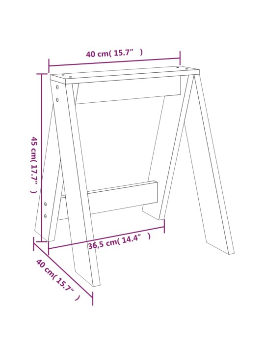 Jakkarat 2 kpl 40x40x45 cm täysi mänty