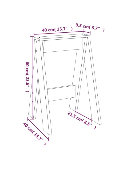 Jakkarat 2 kpl valkoinen 40x40x60 cm täysi mänty