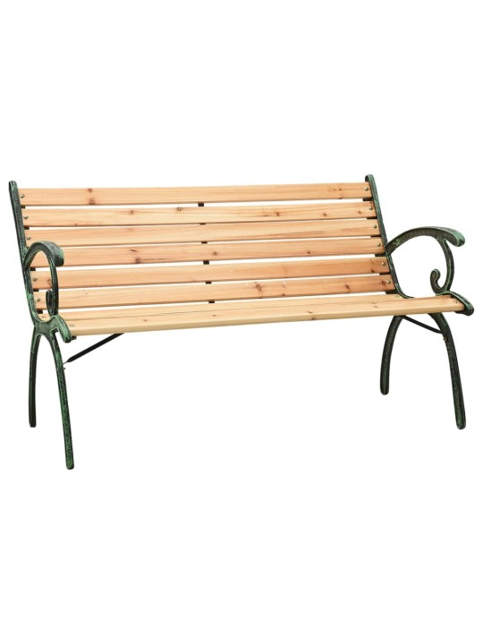 Puutarhapenkki 116 cm valurauta ja täysi kuusi