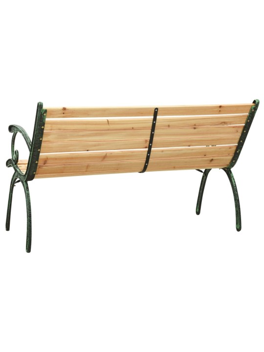 Puutarhapenkki 116 cm valurauta ja täysi kuusi